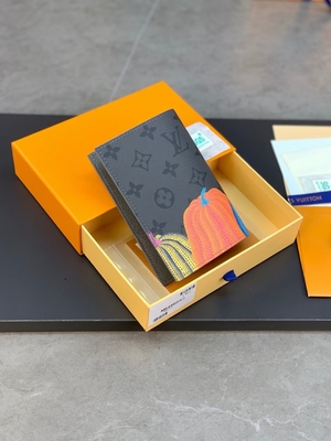Louis Vuitton LV X YK Mini Designer Purses Pocket Organizer พิมพ์ลายฟักทองสีดำ