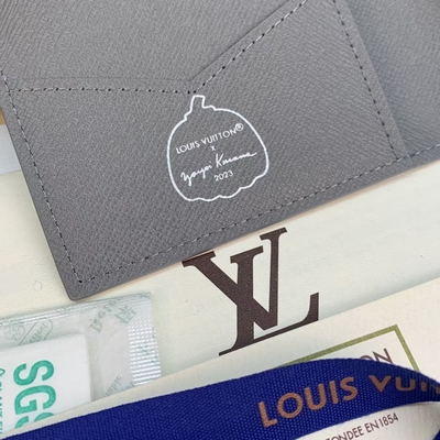 Louis Vuitton LV X YK Mini Designer Purses Pocket Organizer พิมพ์ลายฟักทองสีดำ