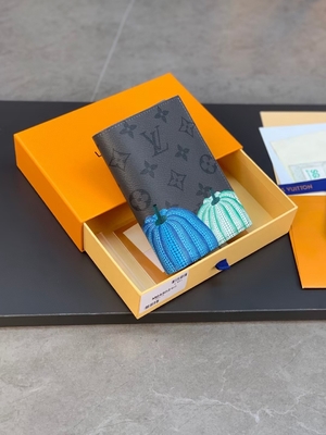 Louis Vuitton LV X YK Mini Designer Purses Pocket Organizer พิมพ์ลายฟักทองสีดำ