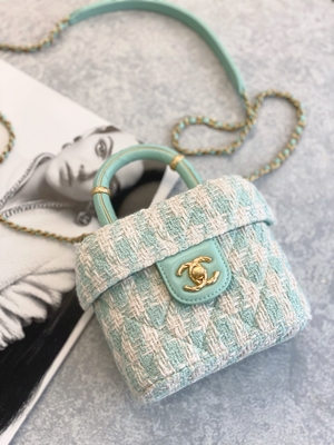 Girls Monogram Mini Designer Purses Chanel Mini Box Bag สีเขียว สีชมพู