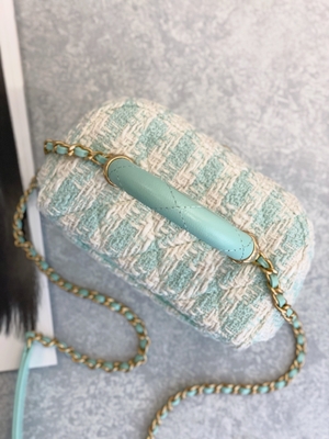 Girls Monogram Mini Designer Purses Chanel Mini Box Bag สีเขียว สีชมพู