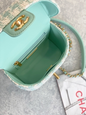 Girls Monogram Mini Designer Purses Chanel Mini Box Bag สีเขียว สีชมพู