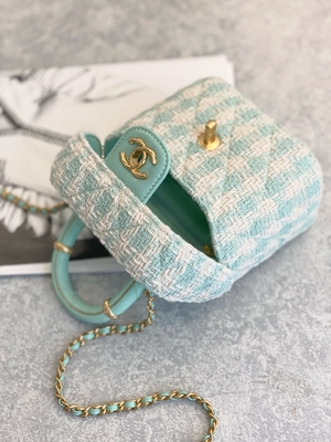 Girls Monogram Mini Designer Purses Chanel Mini Box Bag สีเขียว สีชมพู