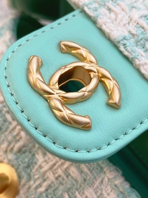 Girls Monogram Mini Designer Purses Chanel Mini Box Bag สีเขียว สีชมพู
