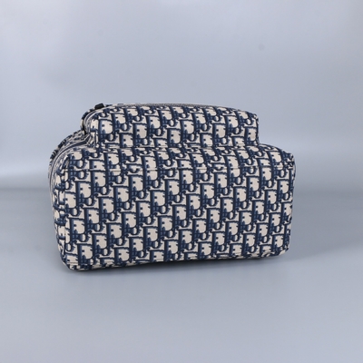 กระเป๋าสะพายหลัง Diortravel ขนาดเล็กสีน้ำเงิน Dior Oblique Jacquard
