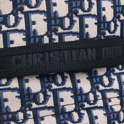 กระเป๋าสะพายหลัง Diortravel ขนาดเล็กสีน้ำเงิน Dior Oblique Jacquard