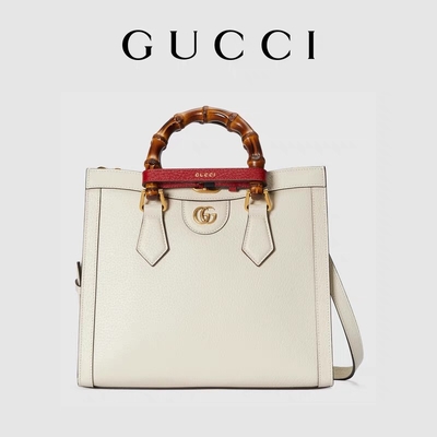กระเป๋าแบรนด์ Gucci Princess Diana แบบกำหนดเองสีขาวมันวาว