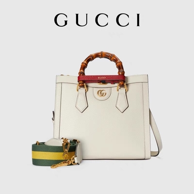 กระเป๋าแบรนด์ Gucci Princess Diana แบบกำหนดเองสีขาวมันวาว