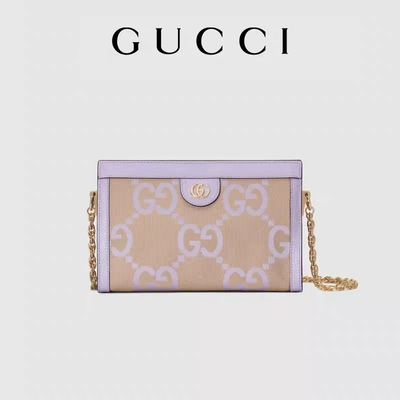 กระเป๋าแบรนด์เนมขนาดกลาง Gucci Interlocking WOC Chain Bag