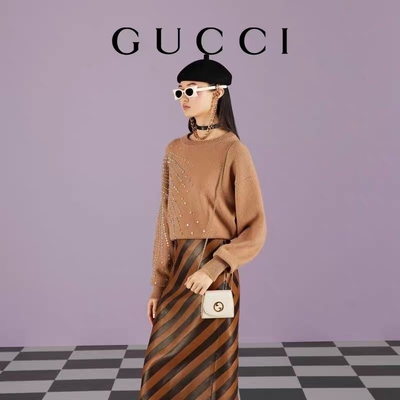 กระเป๋าหนังสีขาว Custom Branded Bags Medium Blondie Gucci Handbag