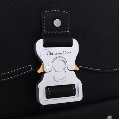 Men Essentials Christian Dior Gallop Backpack หนังเกรนสีดำ Calf