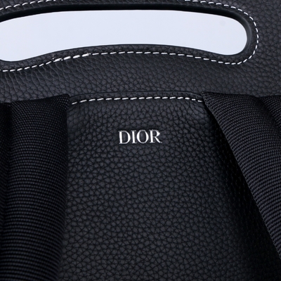 Men Essentials Christian Dior Gallop Backpack หนังเกรนสีดำ Calf