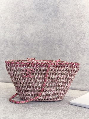 กระเป๋าสะพายยี่ห้อ Cusomised 22P Chanel Straw Raffia Bag PU