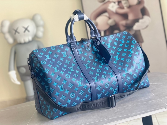 กระเป๋าบุรุษแบรนด์ใหญ่ Keepall BANDOULIÈRE 50 Blue Boston Bags