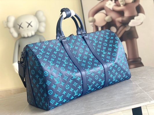 กระเป๋าบุรุษแบรนด์ใหญ่ Keepall BANDOULIÈRE 50 Blue Boston Bags