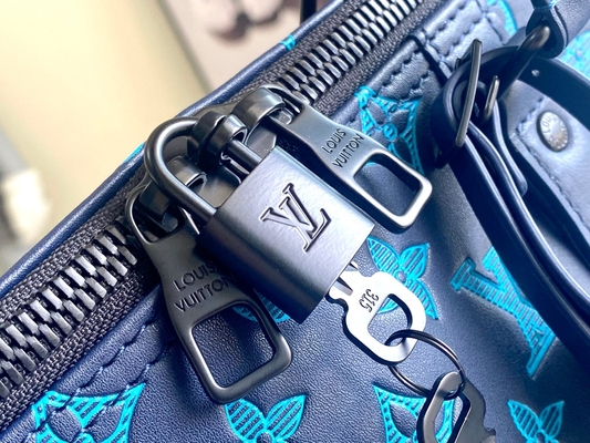 กระเป๋าบุรุษแบรนด์ใหญ่ Keepall BANDOULIÈRE 50 Blue Boston Bags
