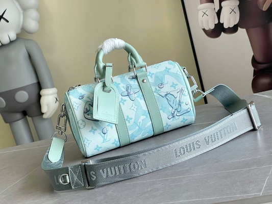 กระเป๋า Business LV Designer Monogram Keepall BandoulièRe 50 Blue Travel Bag