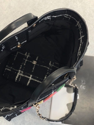 Chanel 2022 Sotheby's Custom Branded Bags Tweed Beach Bag FW Rainbow Tote