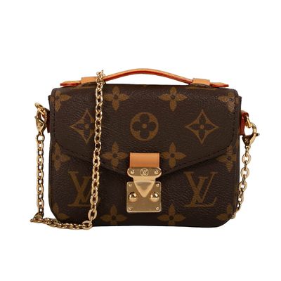 Mini Designer Monogram Bag Micro Metis LV Crossbody Bag สีน้ำตาล
